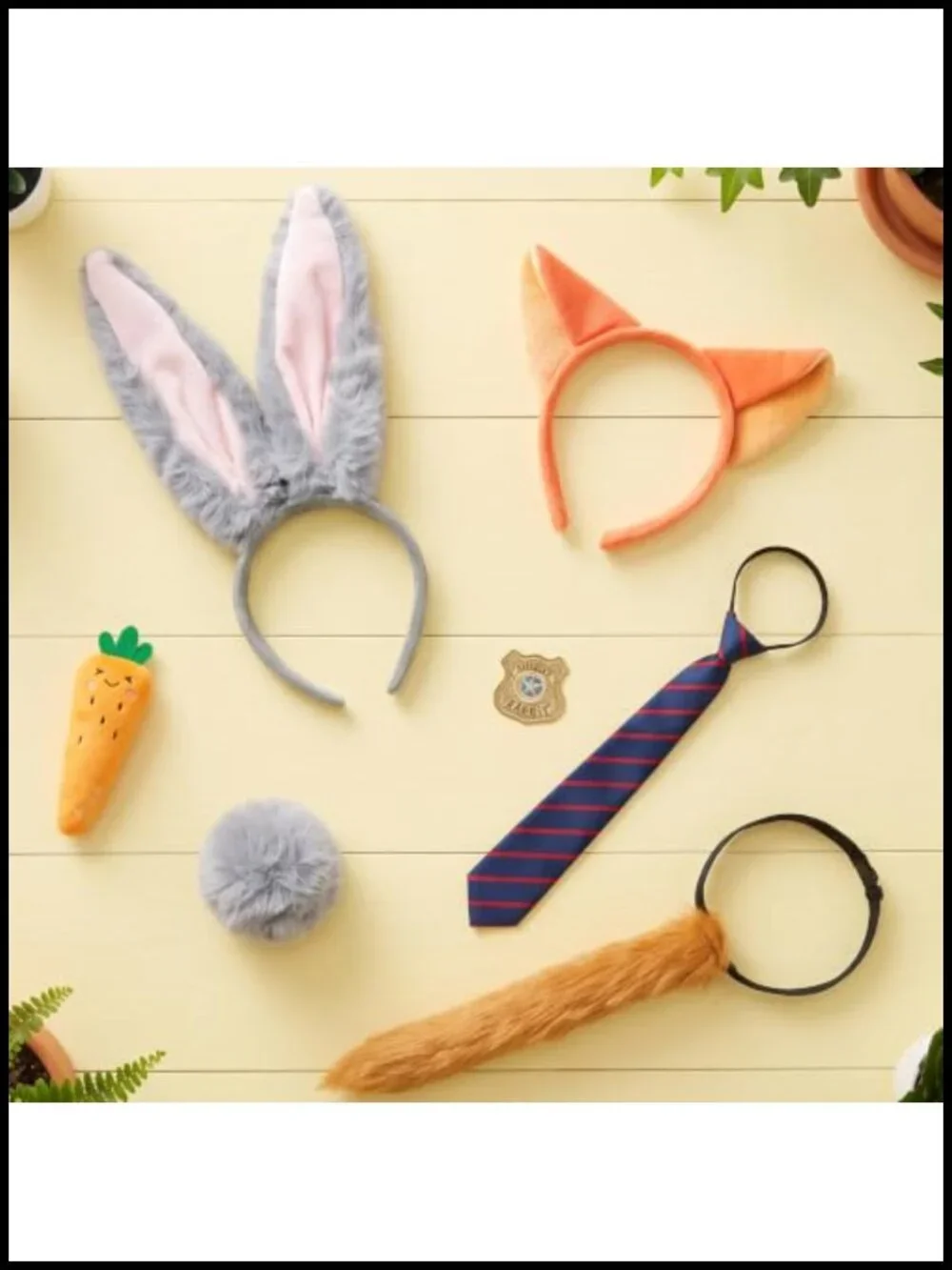 Halloween Animal Costume Set with Bunny Fox Ears Headband Tails Accessories